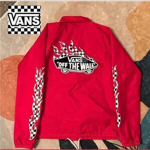 Red Vans vintage jacket.